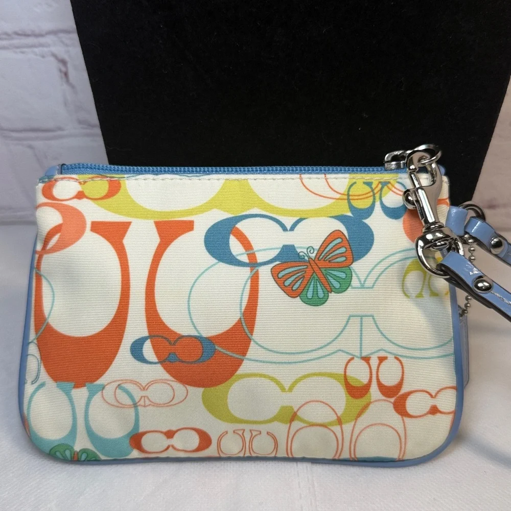 Coach Multicolor Signature Wristlet with Butterfly Motif - Picture 4 of 11
